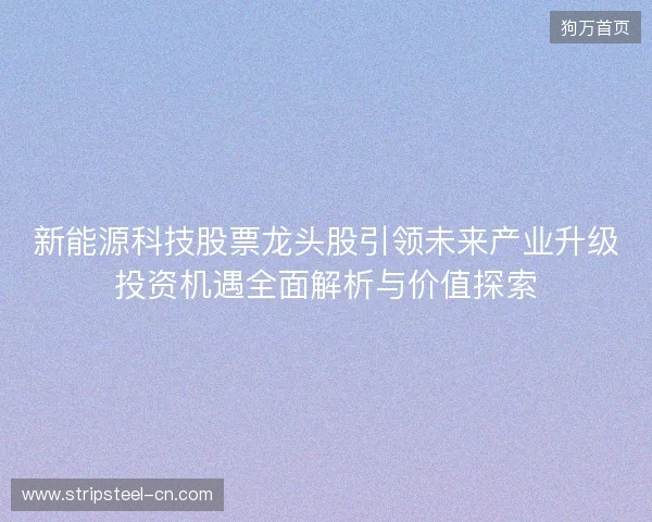 新能源科技股票龙头股引领未来产业升级投资机遇全面解析与价值探索 新能源科技股票龙头股引领未来产业升级投资机遇全面解析与价值探索